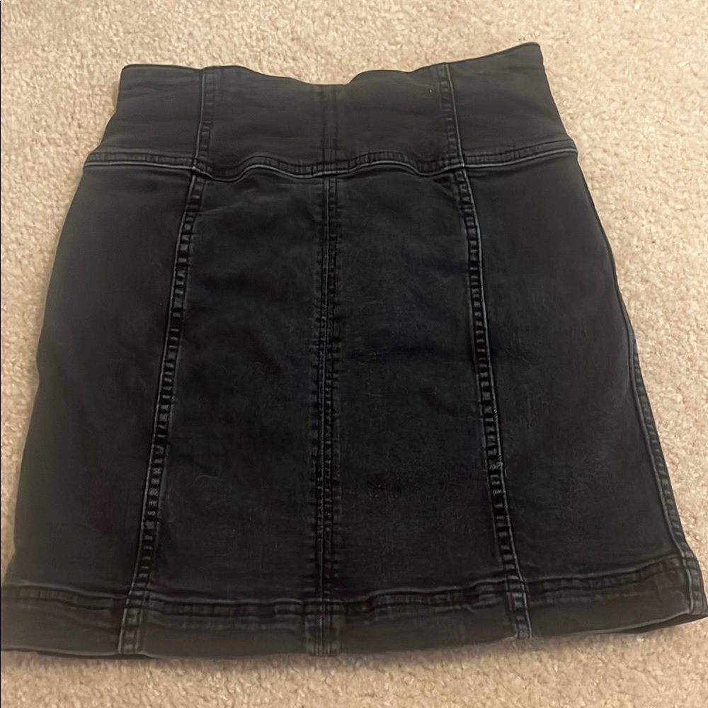 Black Free People Denim Skirt size 4 - Picture 4 of 4
